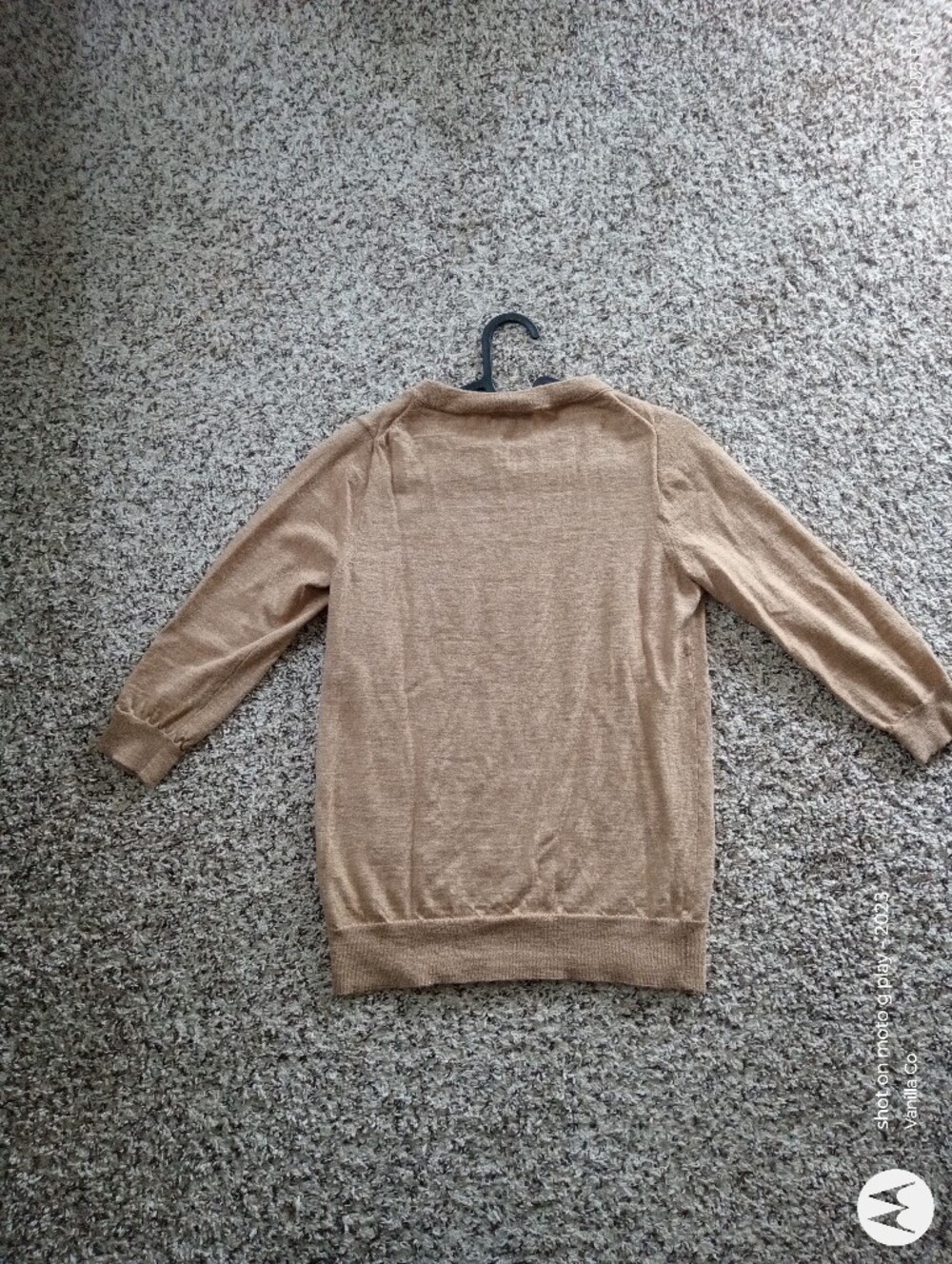J.Crew 3/4 Sleeve Merino Wool Tippi Sweater Marled Camel Small - Picture 5 of 9